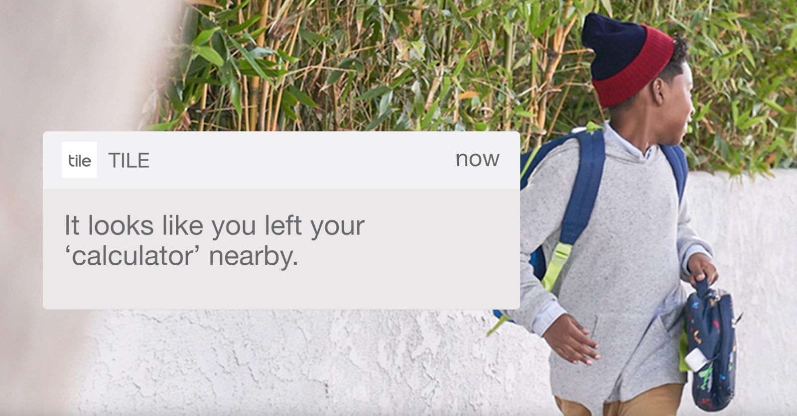 A smart alert from the Tile app