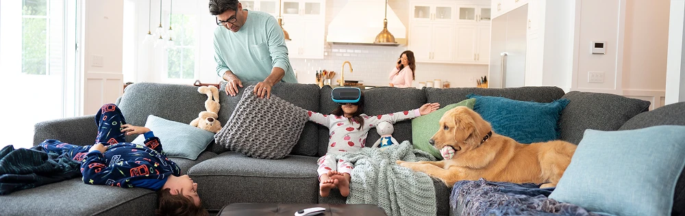 A family in their home