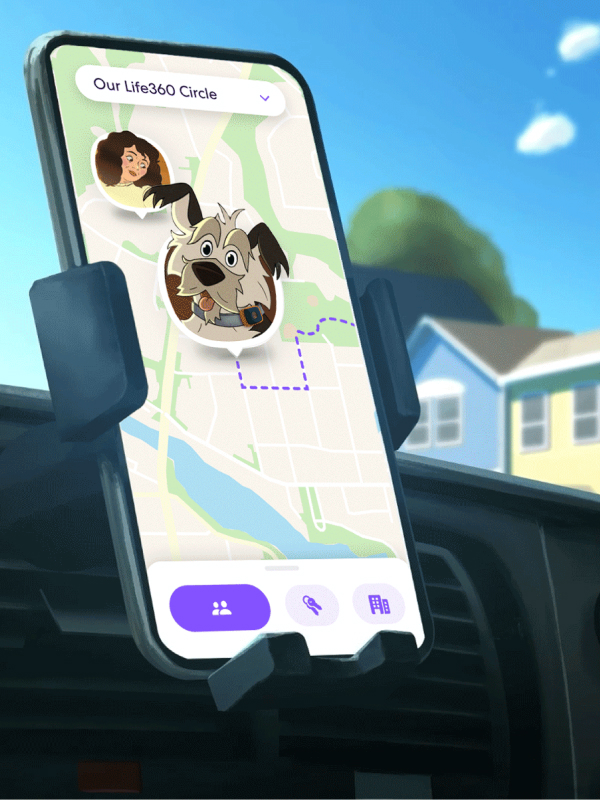 Dog on the Life360 map