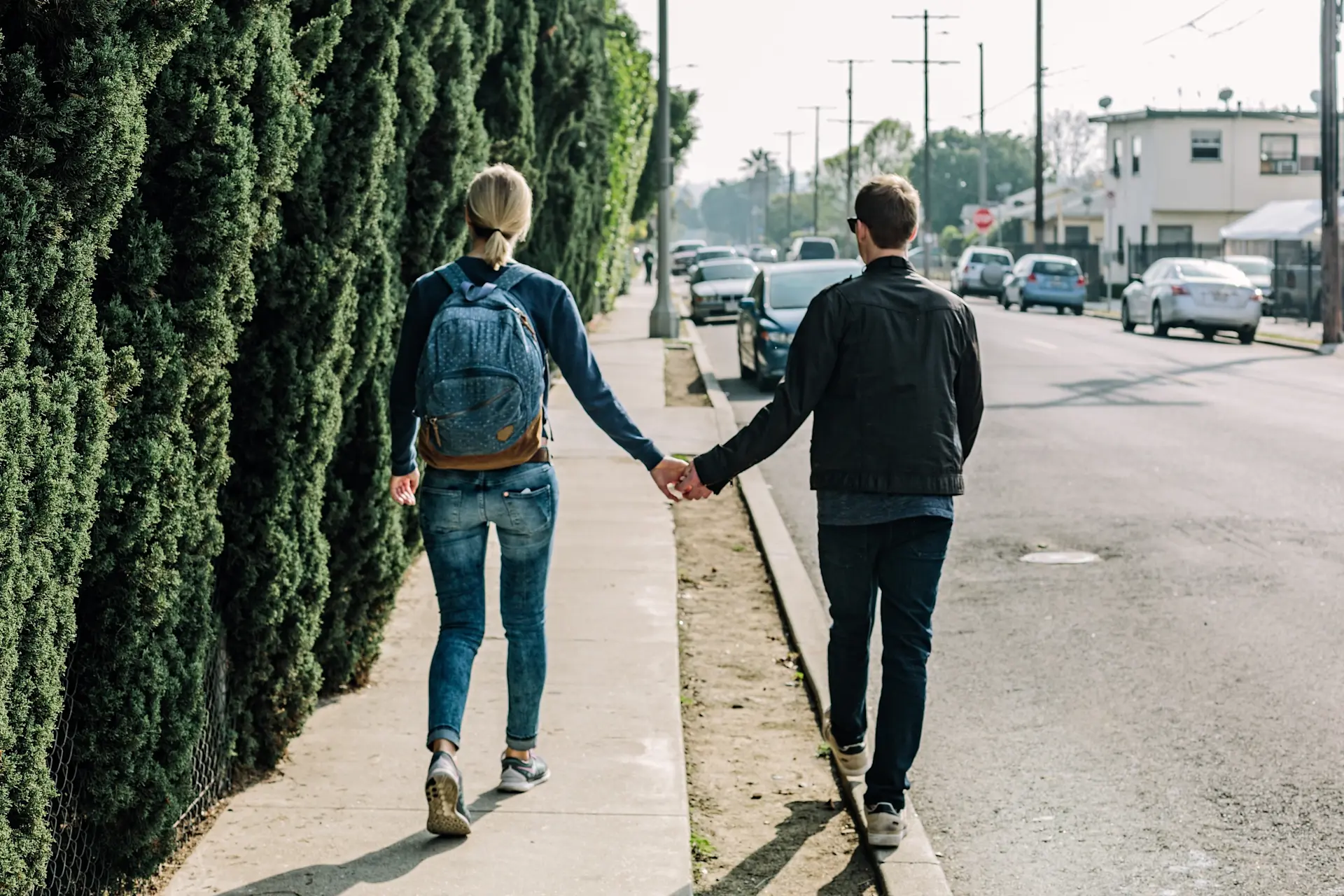 A couple holding hands