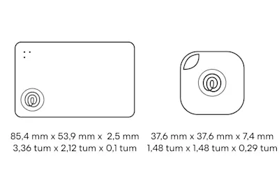 Dimensions of a Life360 Tile Starter Pack