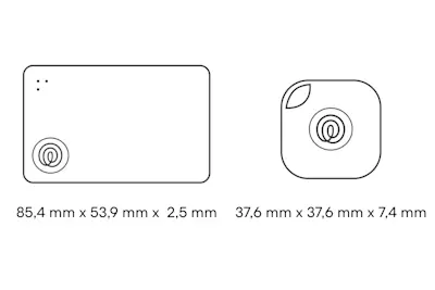 Dimensions of a Life360 Tile Starter Pack