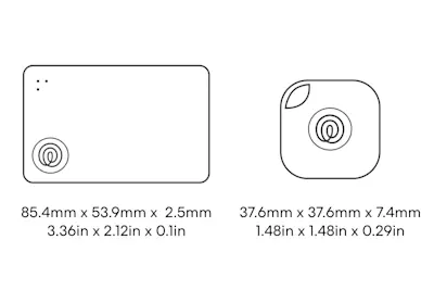Dimensions of a Life360 Tile Starter Pack
