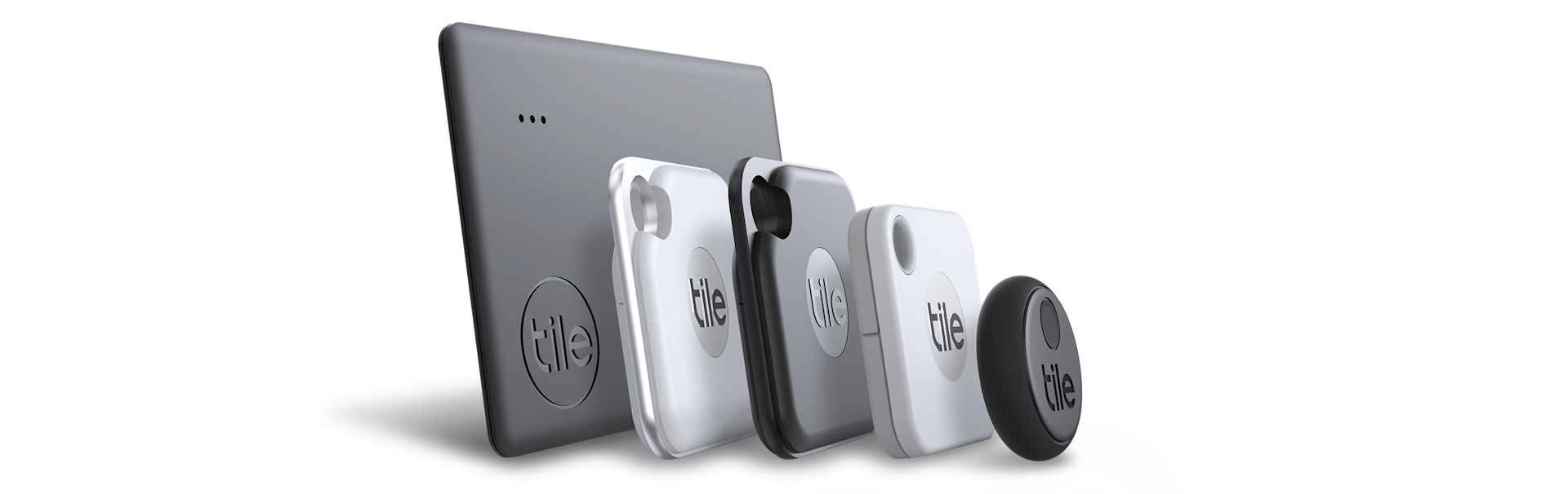 A line-up of Tile products