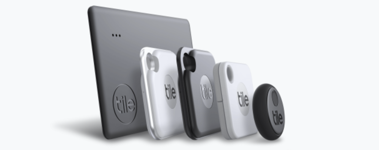 A line-up of Tile products