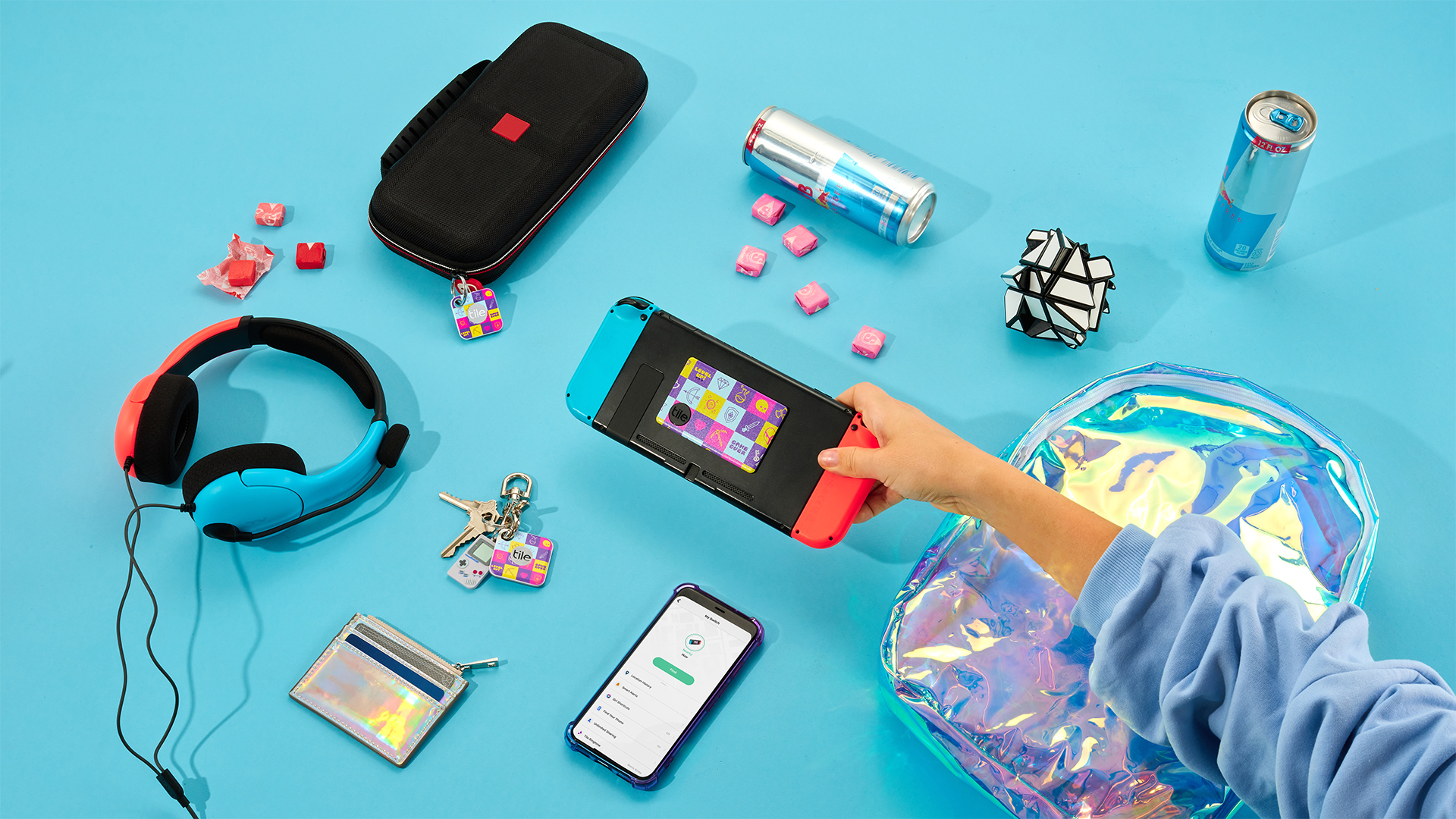 Gaming console and peripherals with Tiles attached