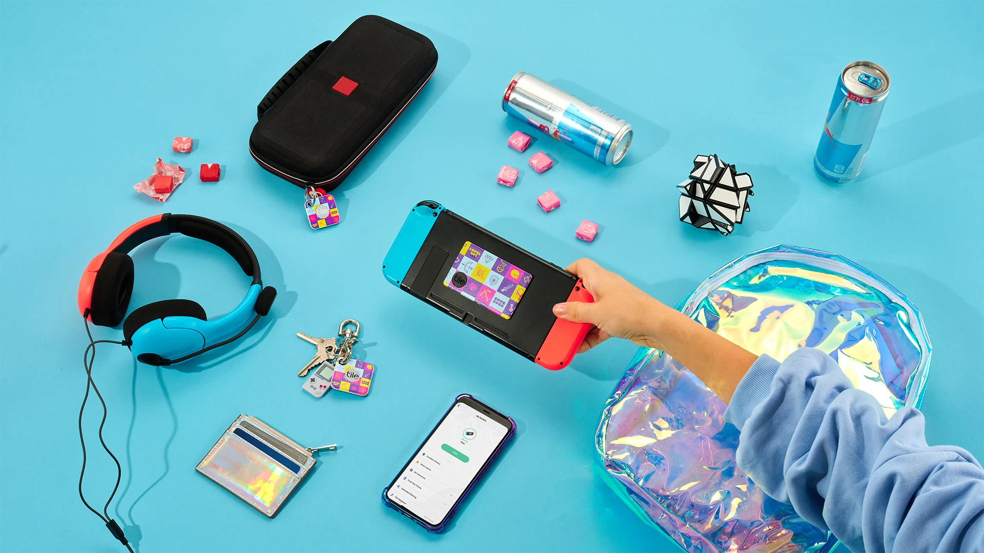 Gaming console and peripherals with Tiles attached