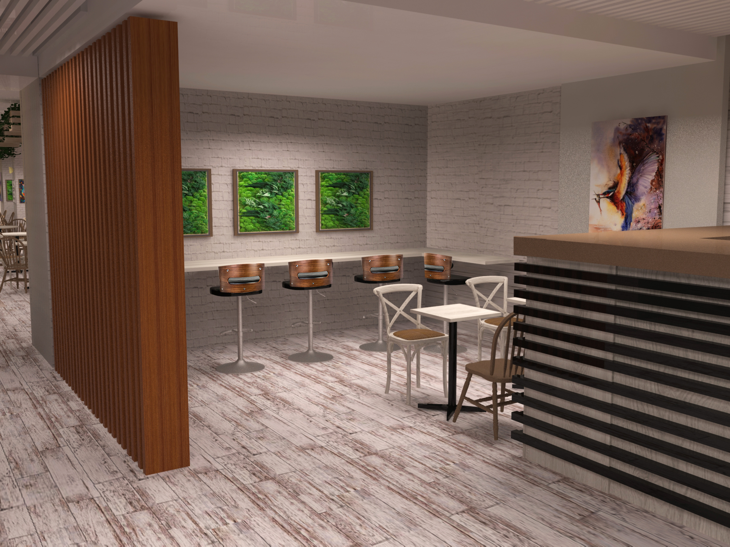 Проект интерьера кафе-ресторана в Бизнес центре "Большевик"