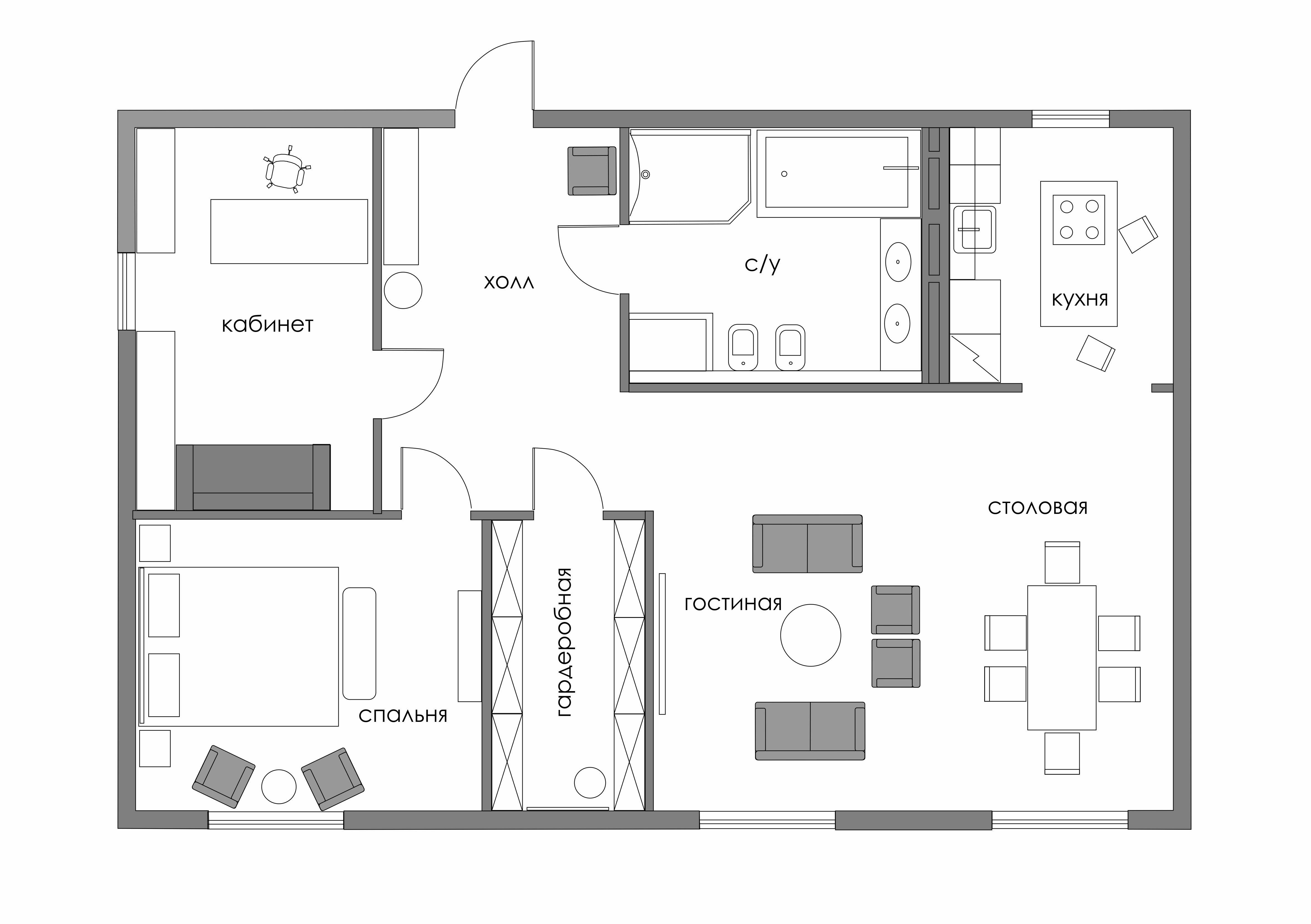 Интерьер квартиры  для молодой пары 
