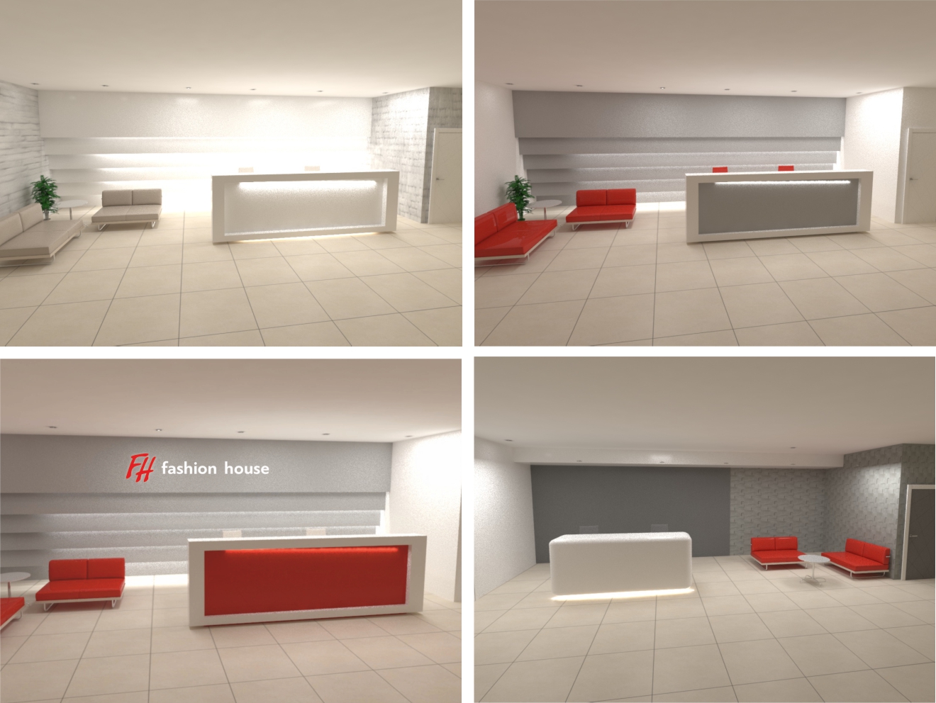 Интерьер зоны ресепшен для офиса 