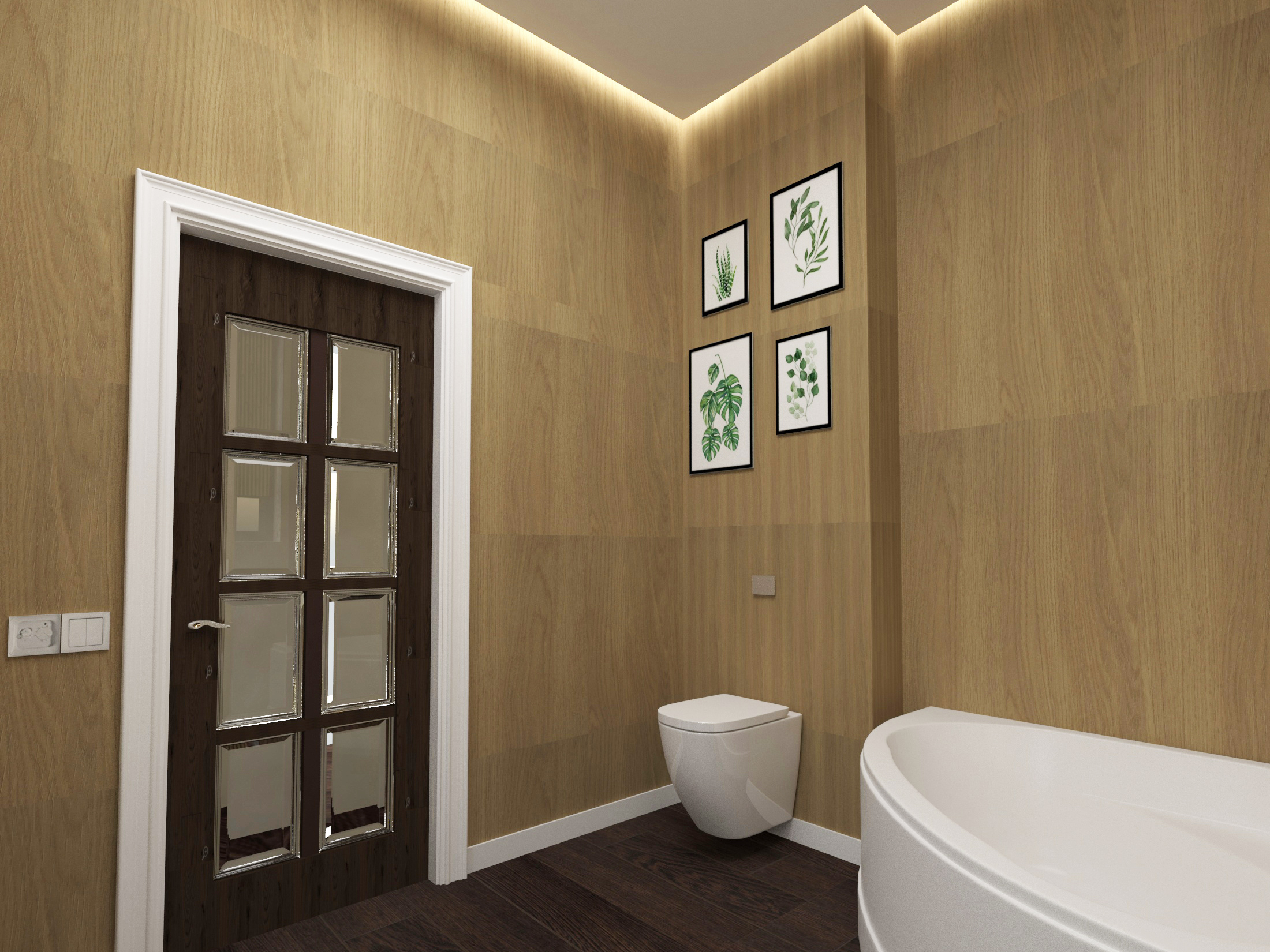 Интерьер детской комнаты и санузла в загородном доме 