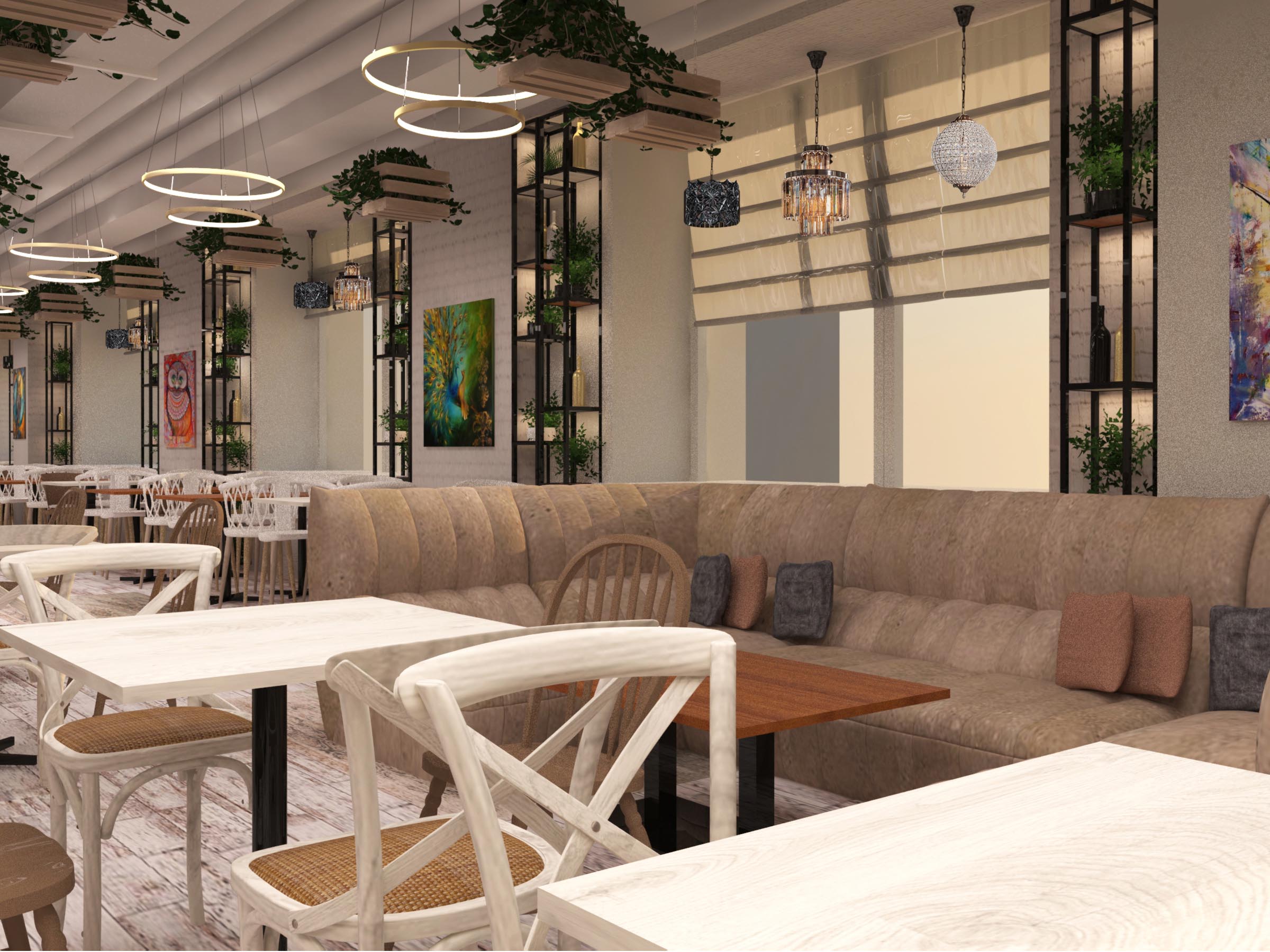 Проект интерьера кафе-ресторана в Бизнес центре "Большевик"