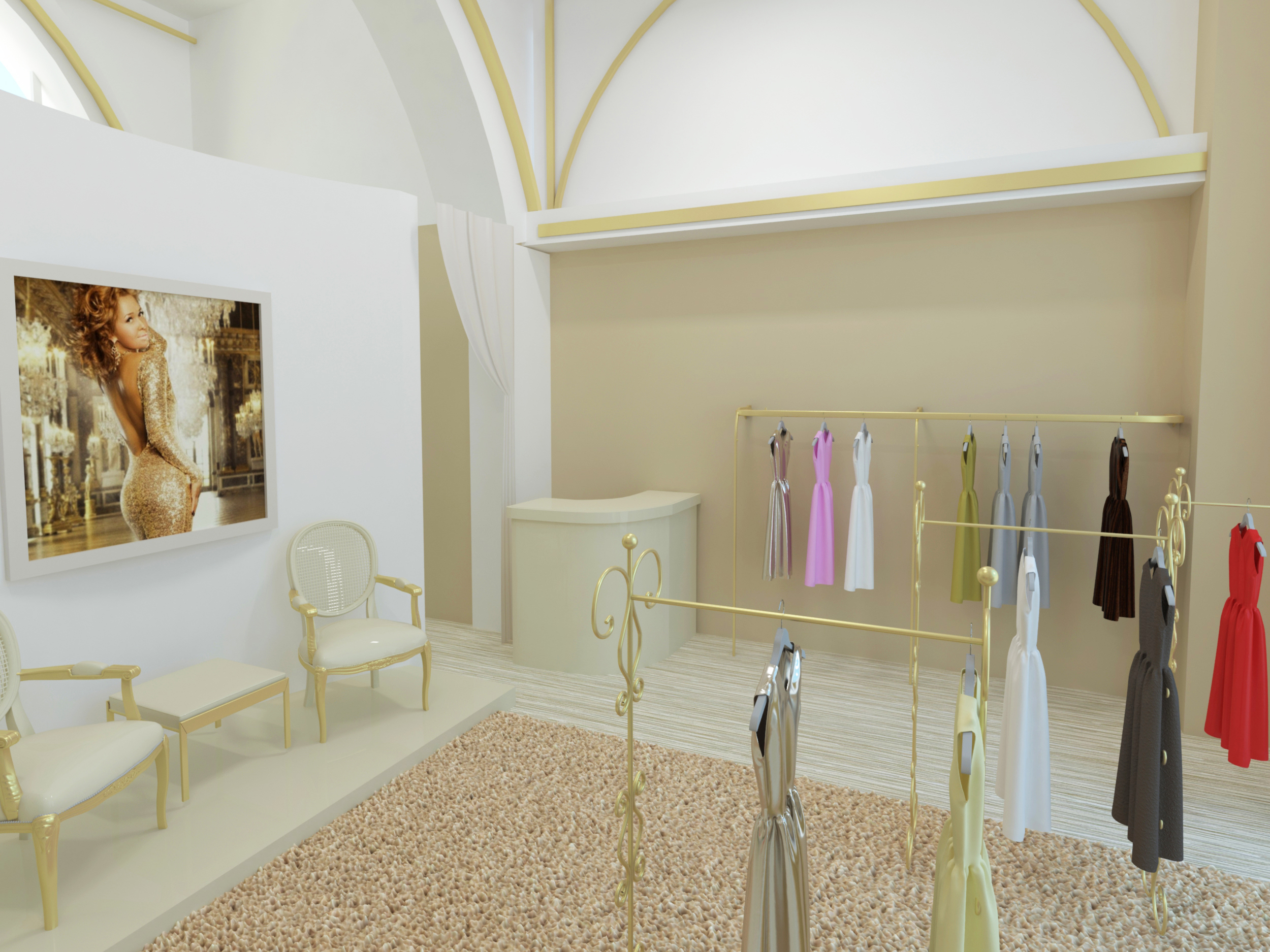 Эскизный проект бутика на Пушечной улице