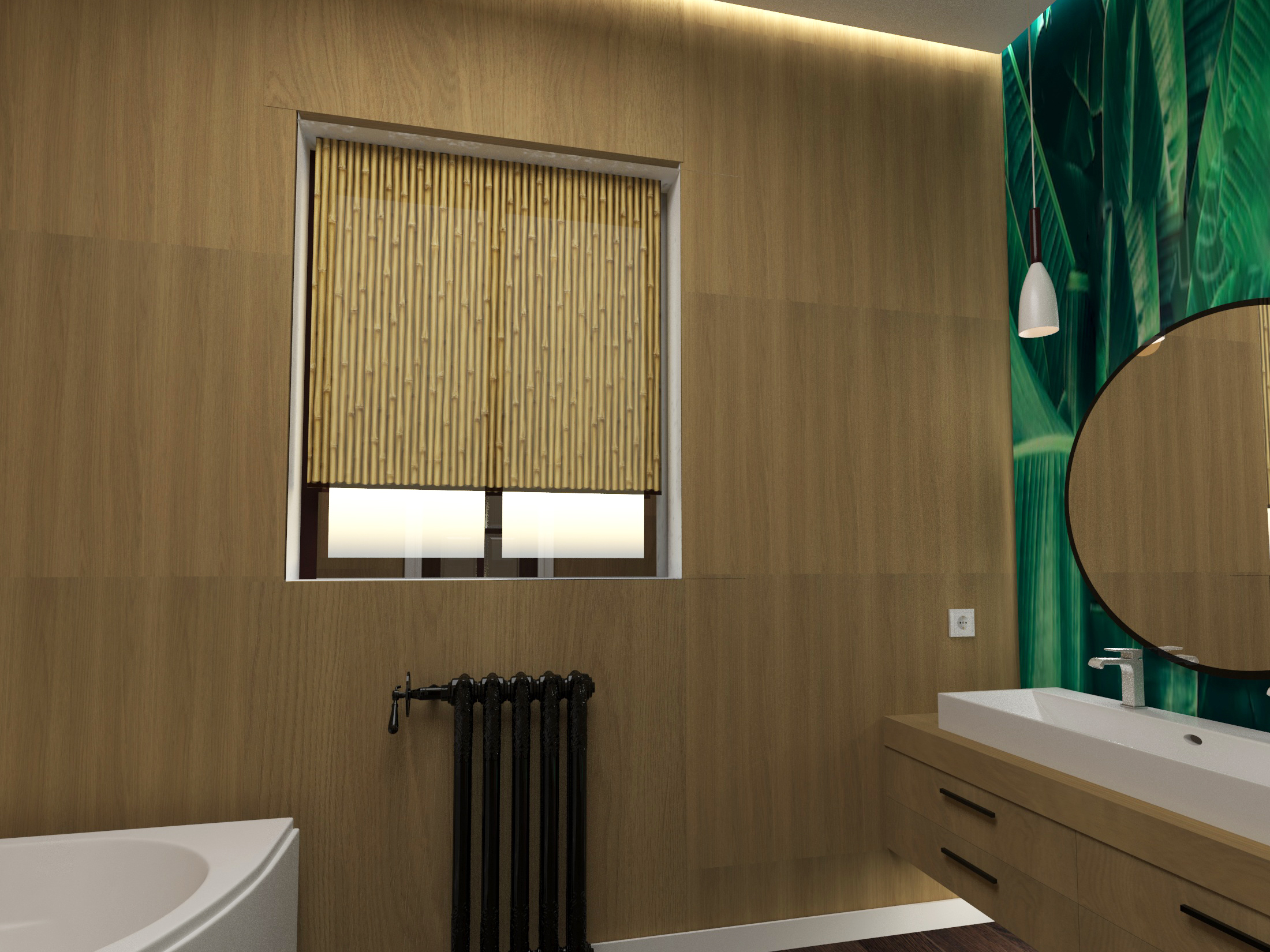 Интерьер детской комнаты и санузла в загородном доме 