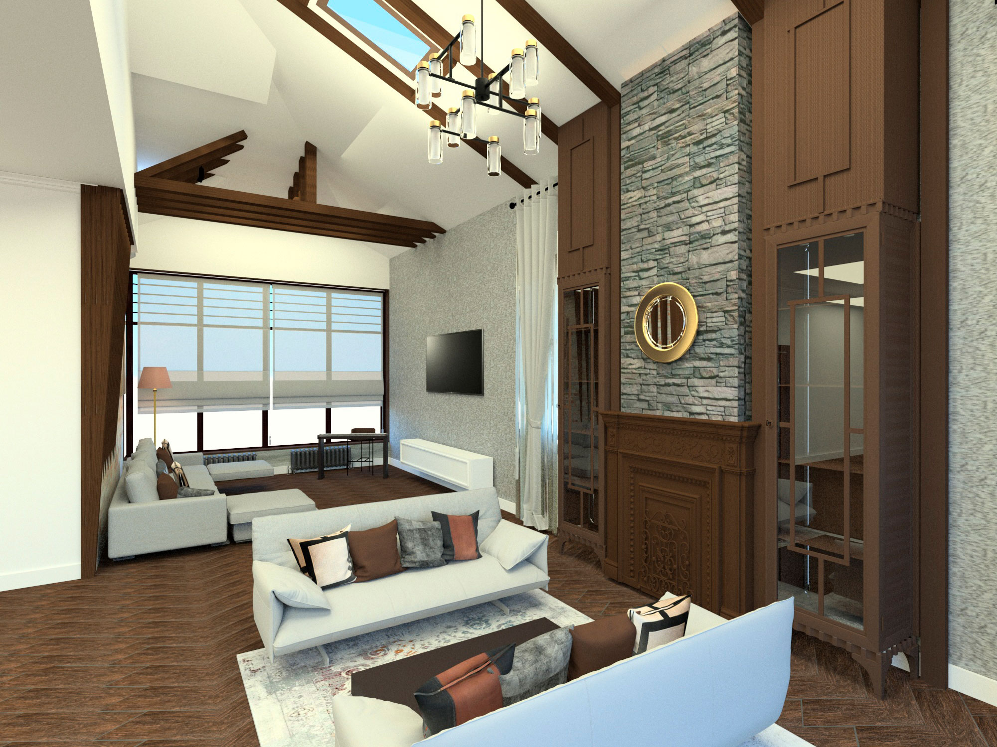 Интерьер загородного дома в КП "Новорижский"