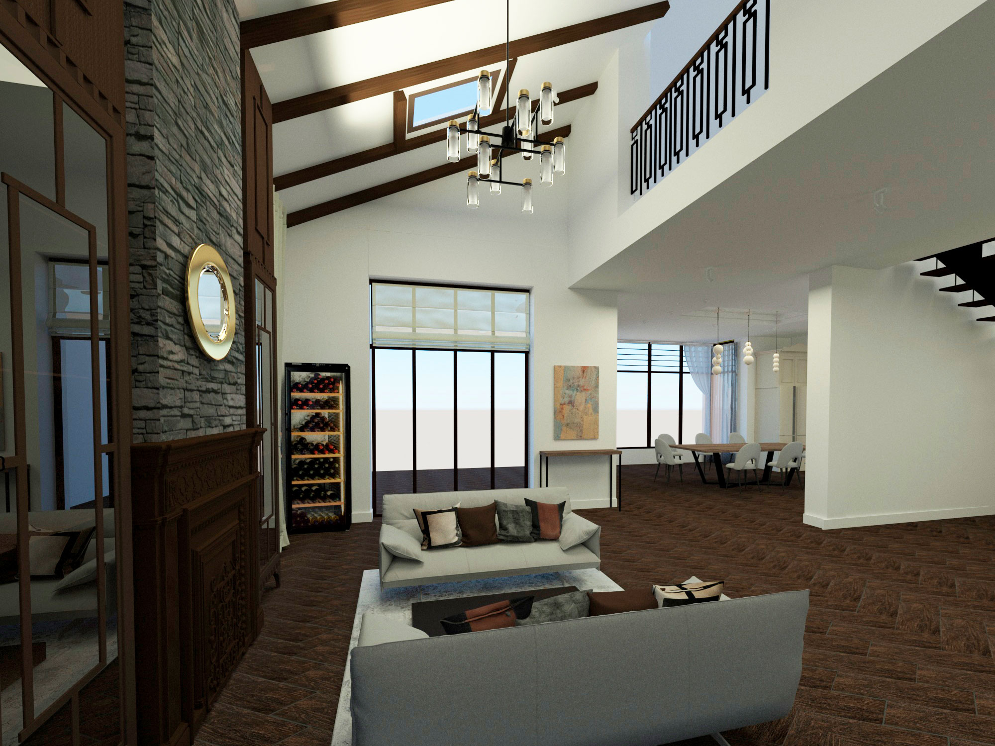 Интерьер загородного дома в КП "Новорижский"