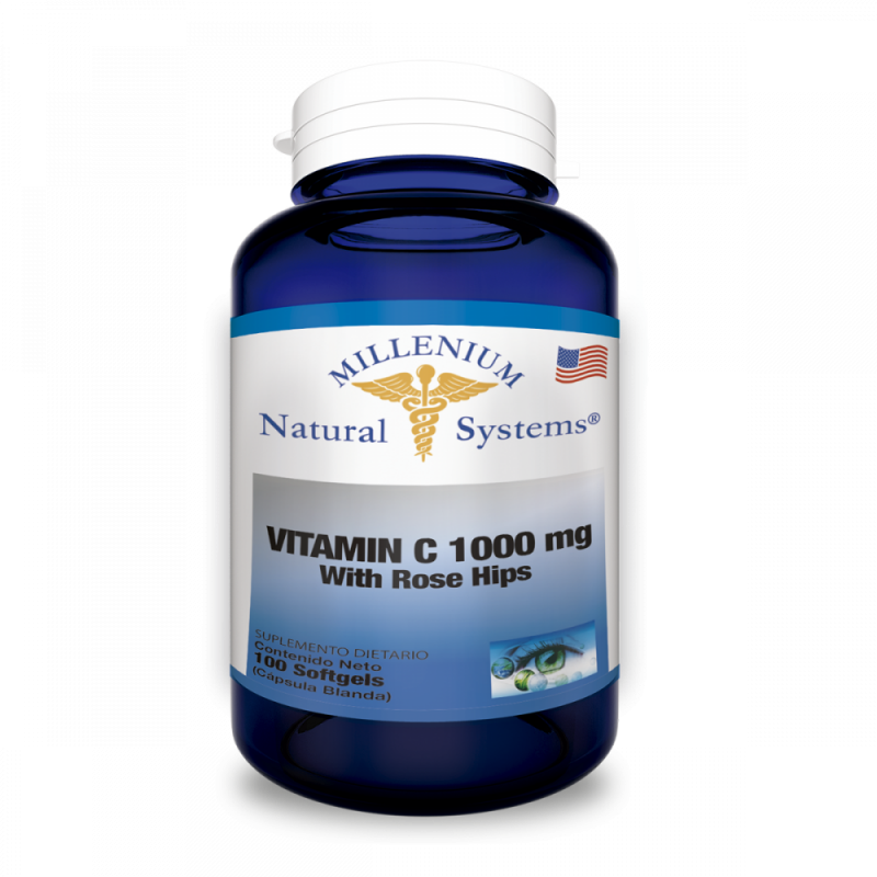 VITAMINA C WITH ROSE HIPS 1000 MG X 100 SOFTGELS MILLENIUM