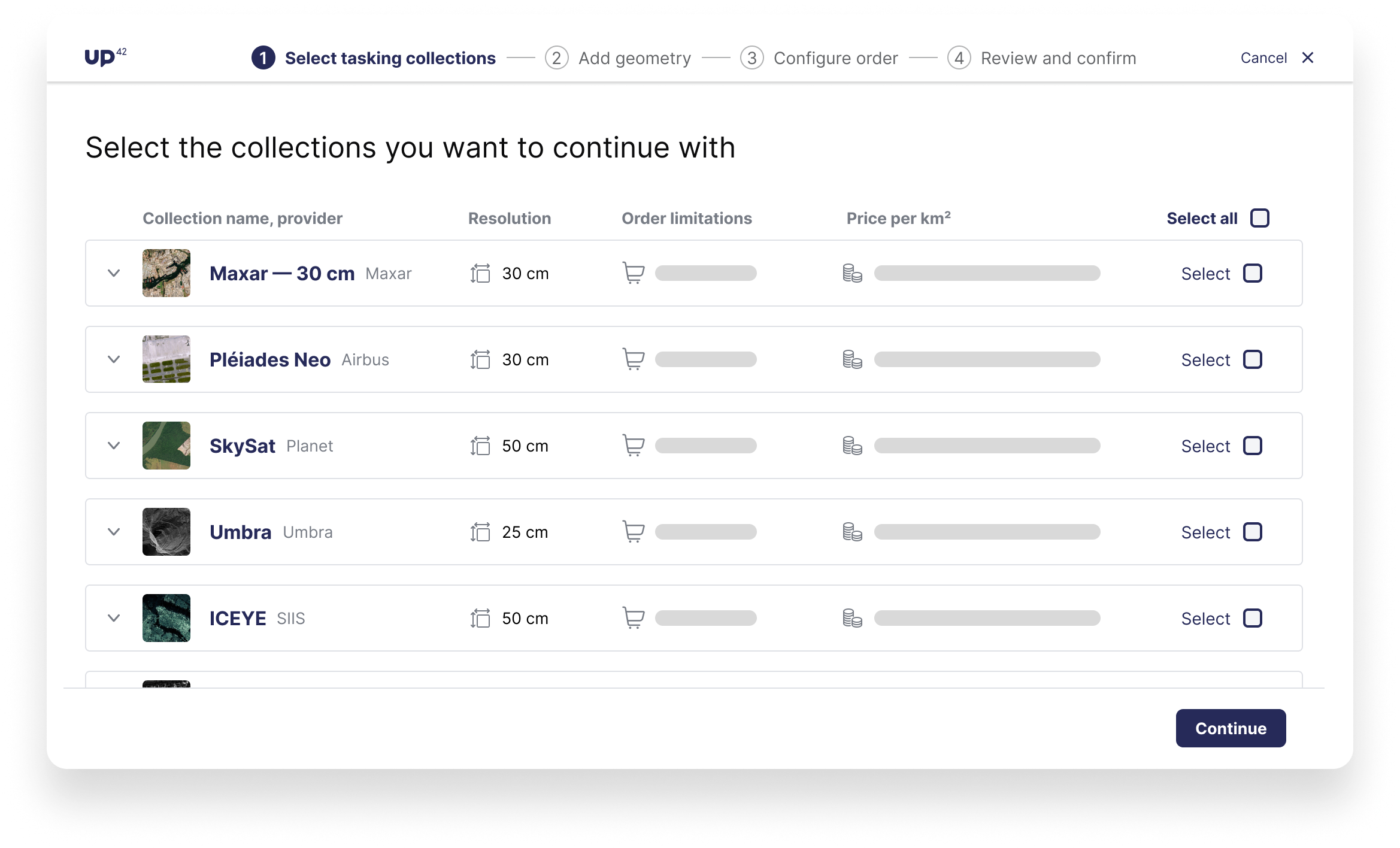 Vexcel Tasking-SAR-Optical-options