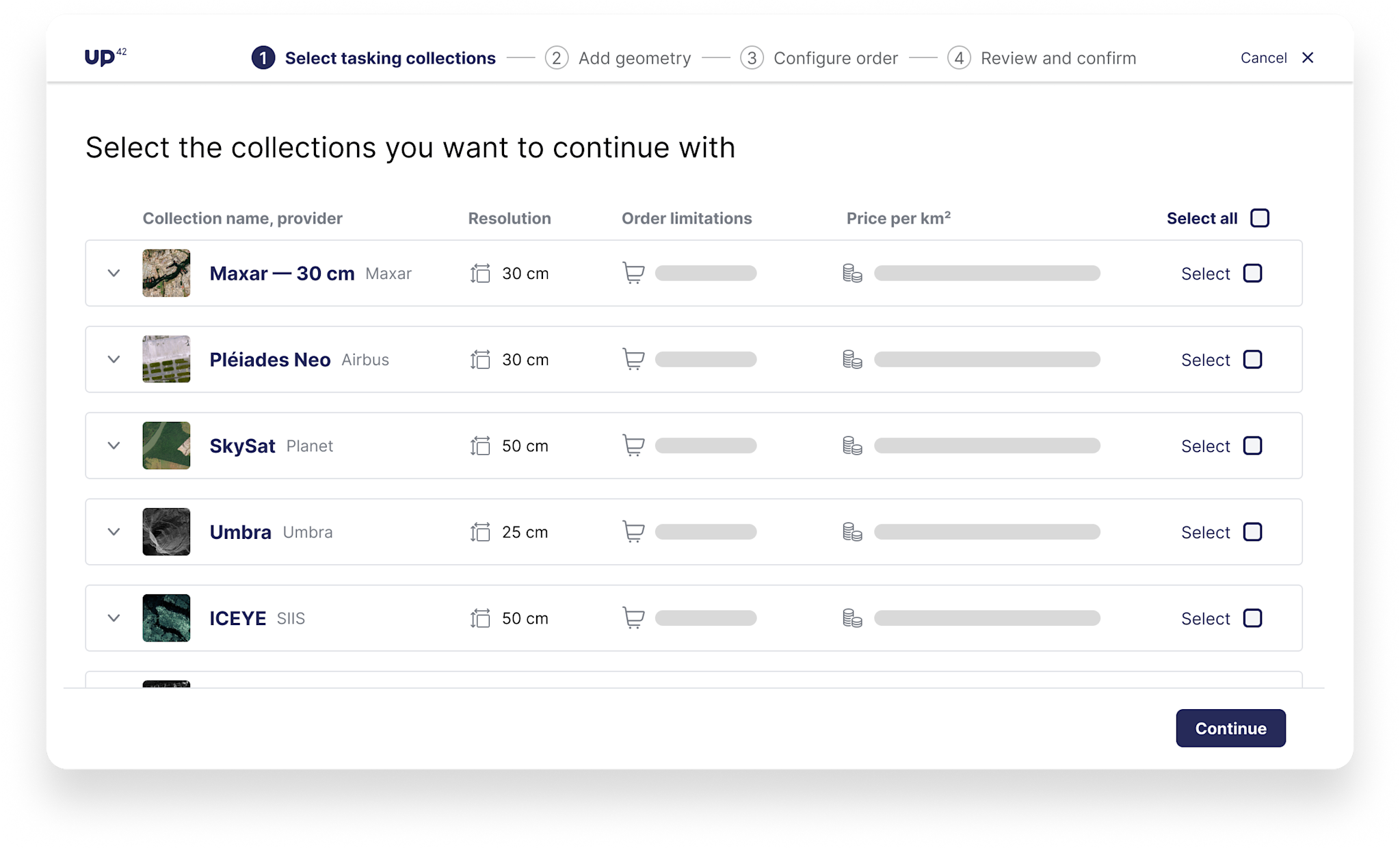 Vexcel Tasking-SAR-Optical-options