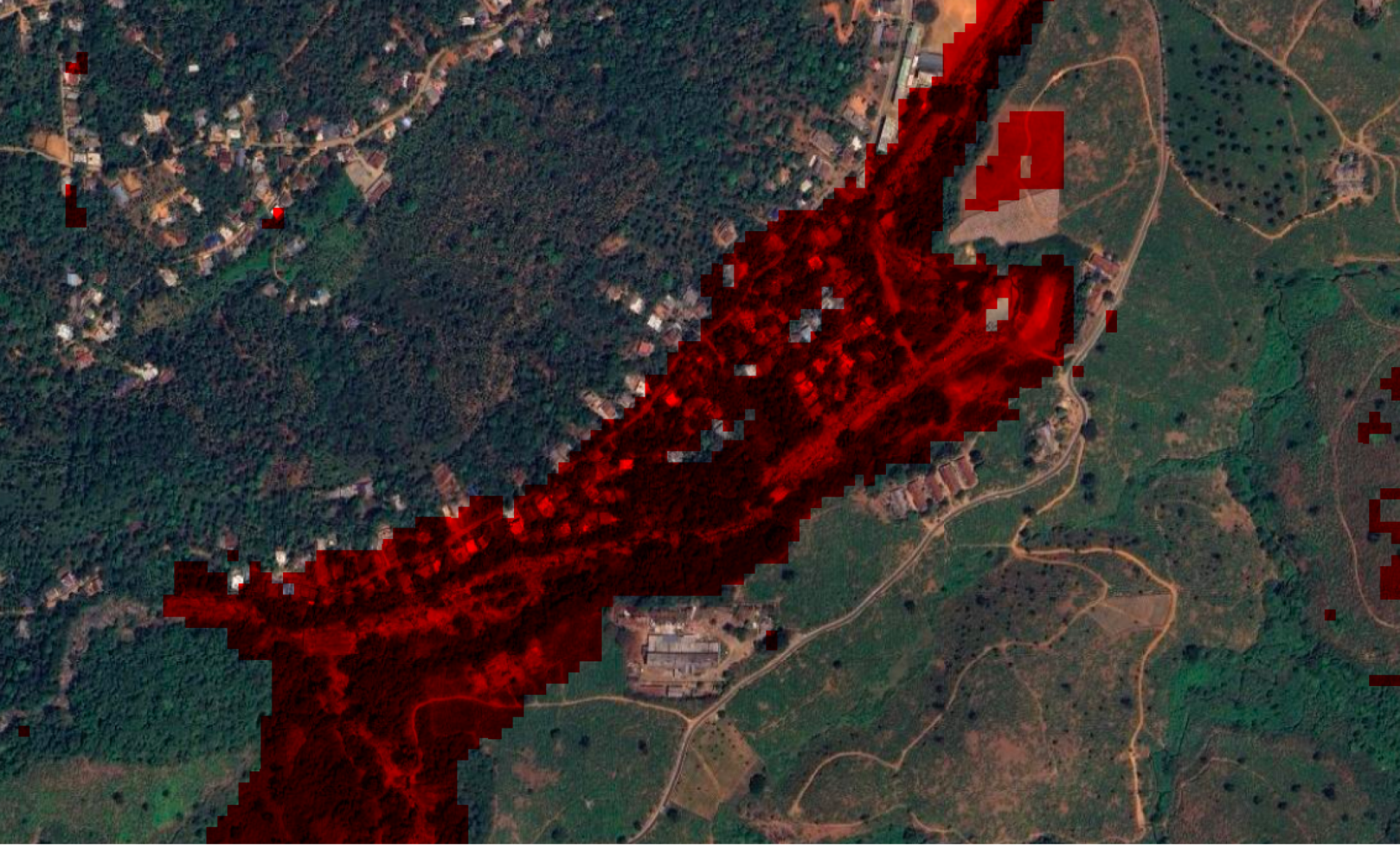 Detected landslide mask image