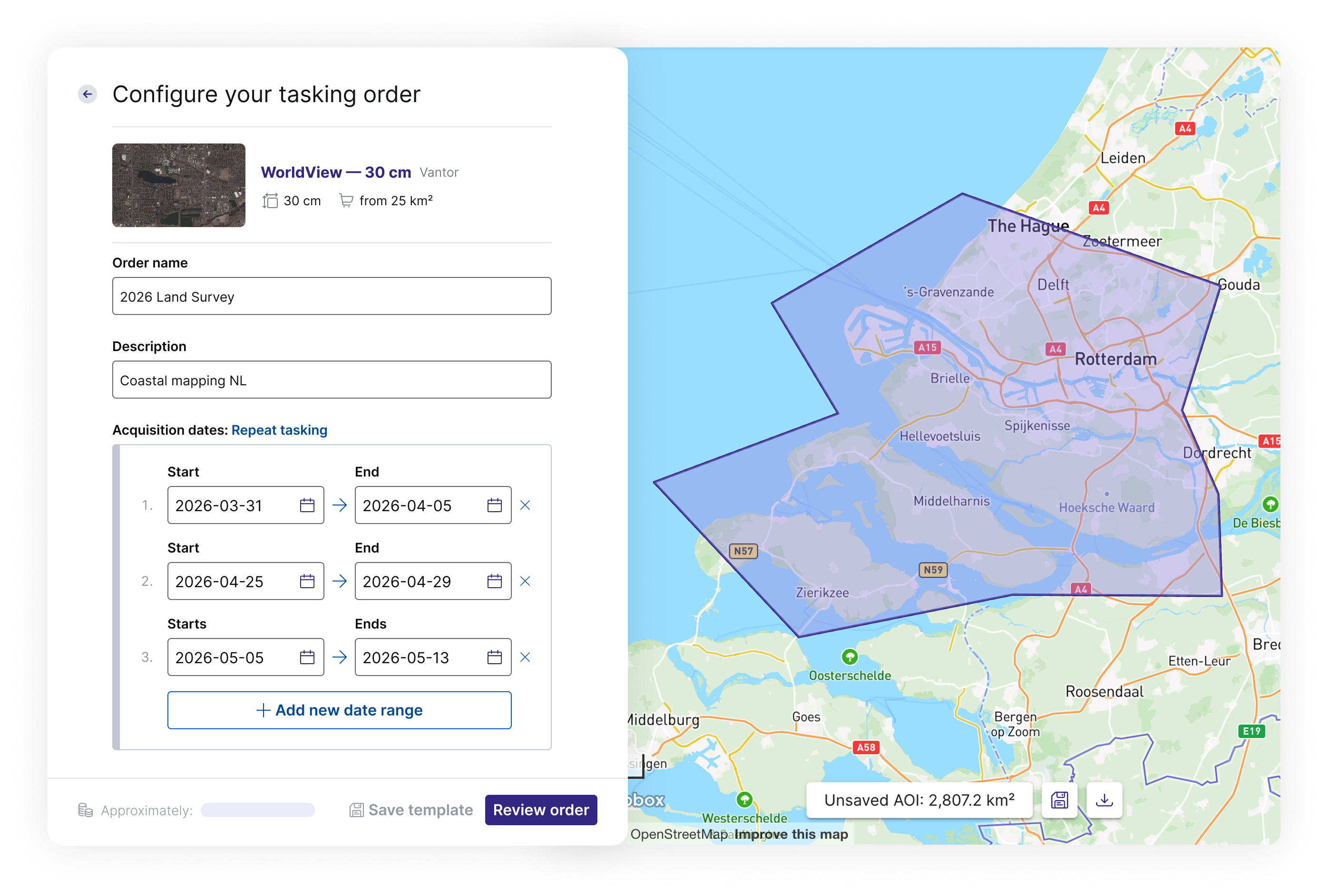 Tasking - Vantor - Configure Order