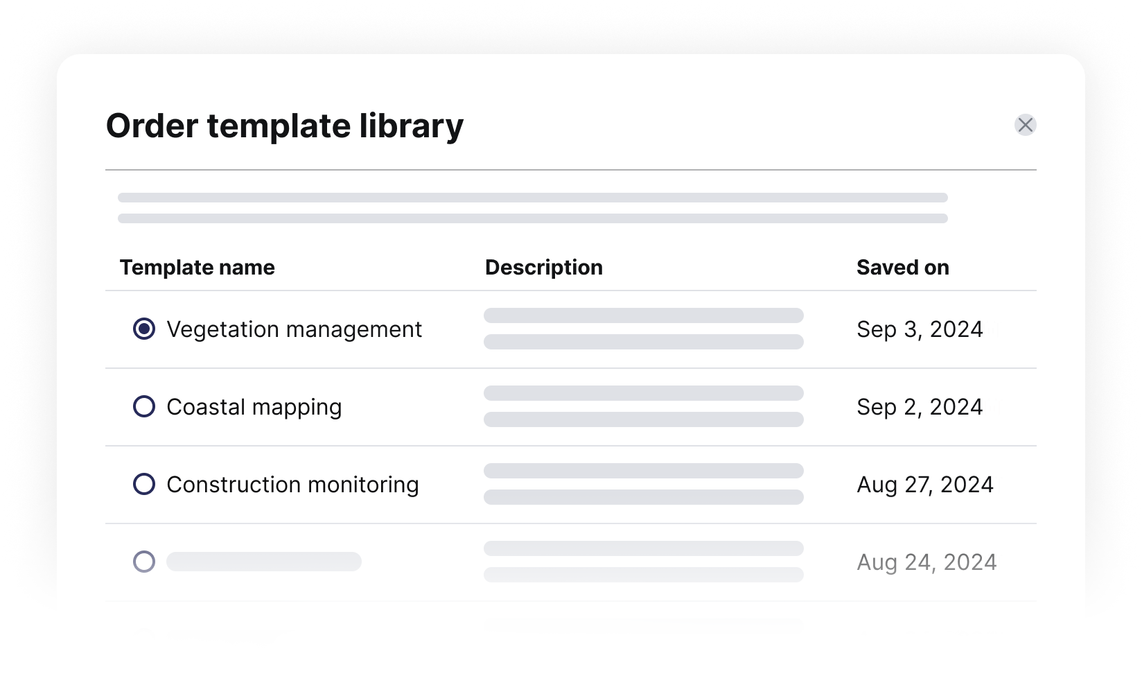 Tasking - Order template library-3