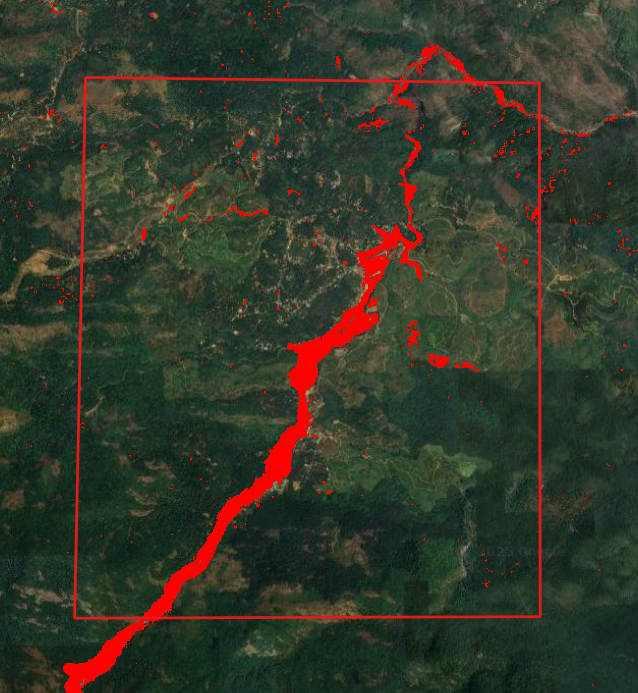 NDVI differential image visualized