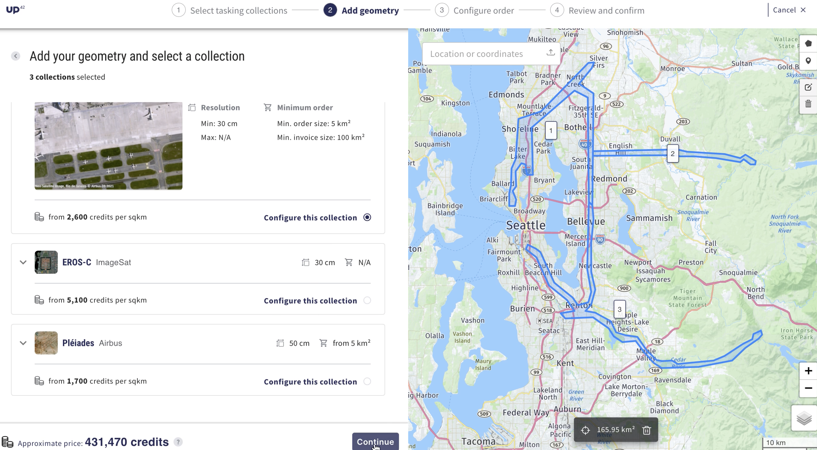 Price estimate screenshot for tasking