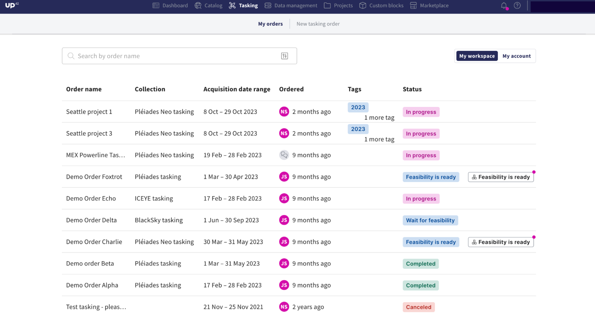 Feasibility notification screenshot