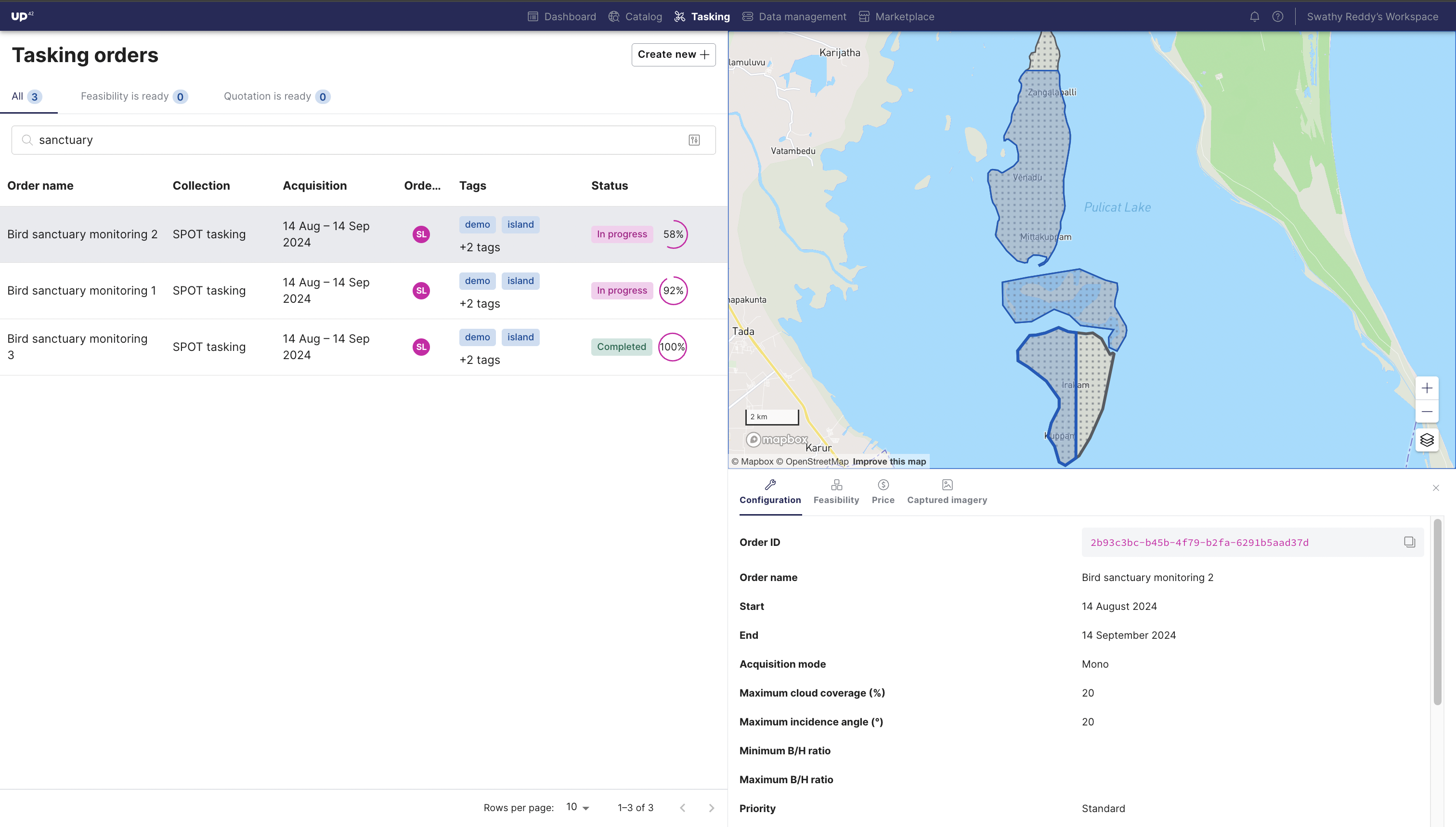 New tasking dashboard image