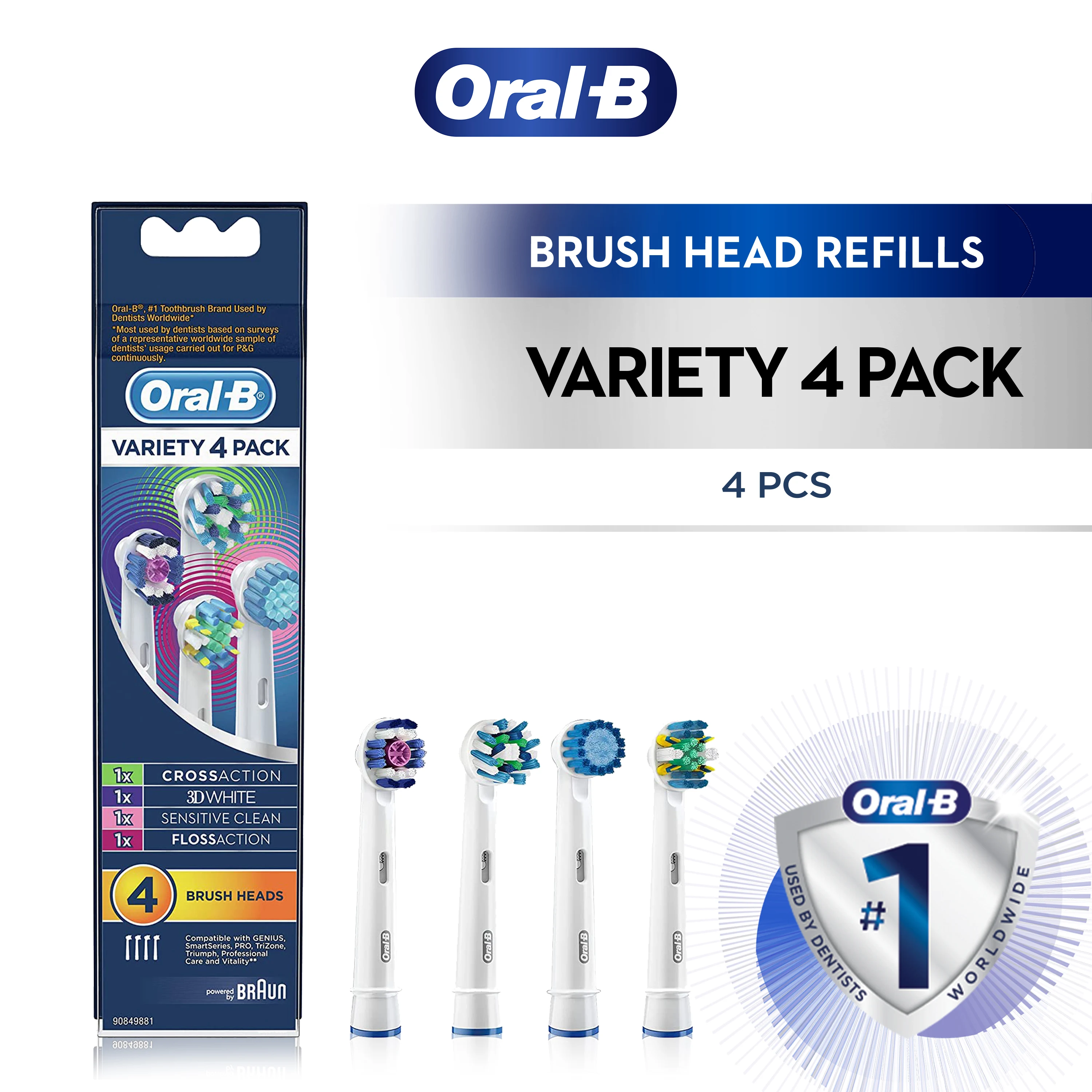 Replacement Brush Head Sampler Pack, 4-count | Oral-B 