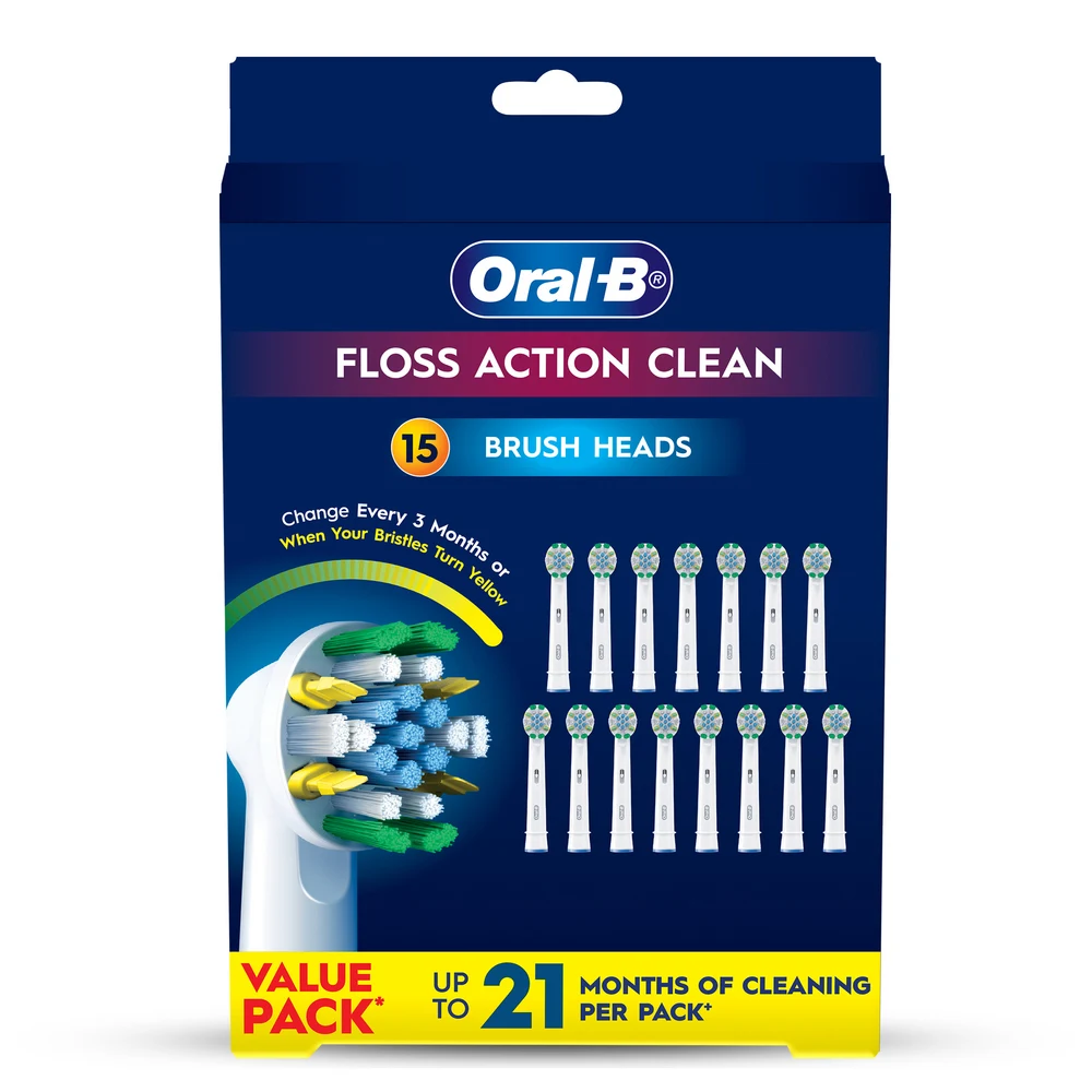 Oral-B FlossAction Replacement Brush Heads - 15 Pack 