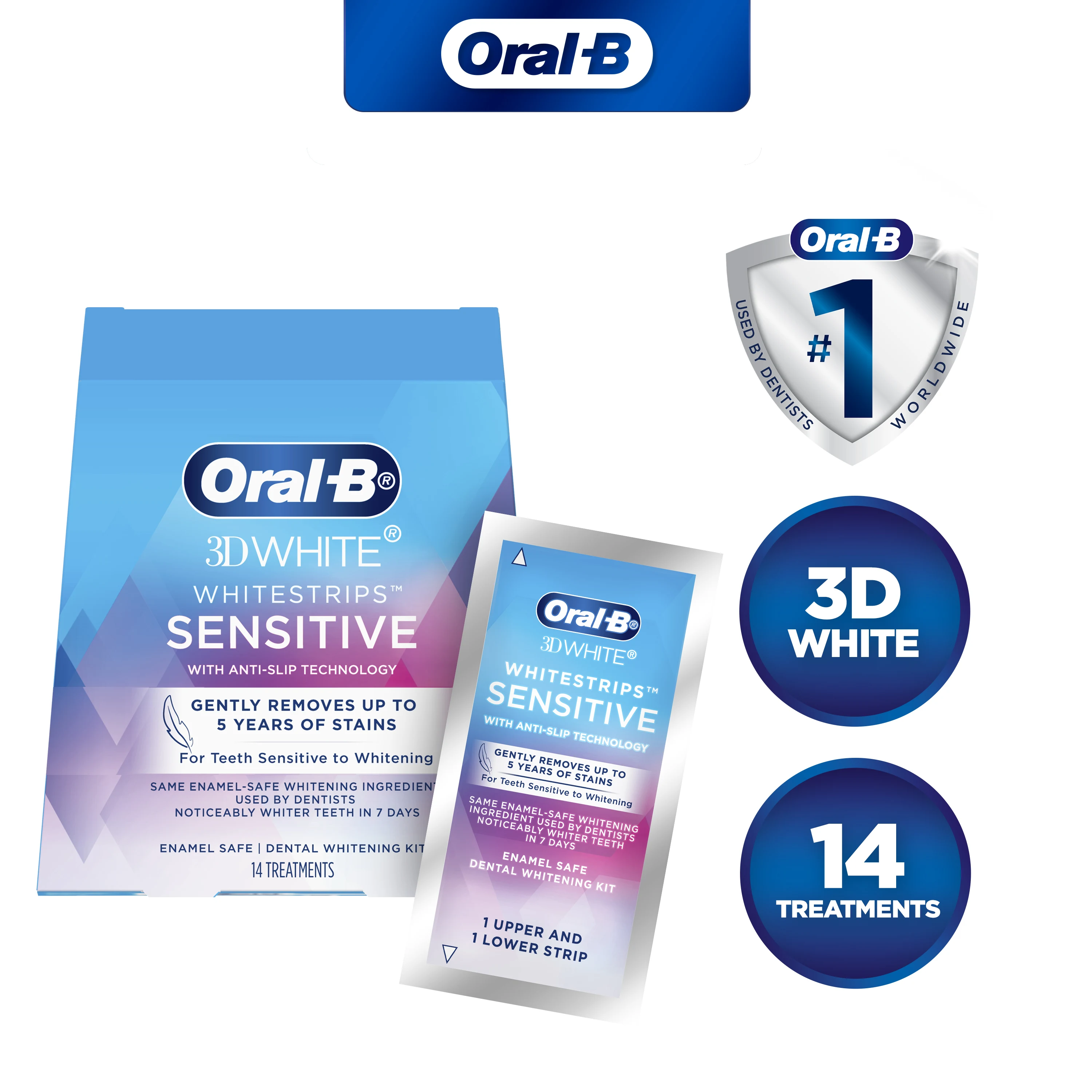 Oral-B 3DWhite Whitestrips Sensitive 14 count 
