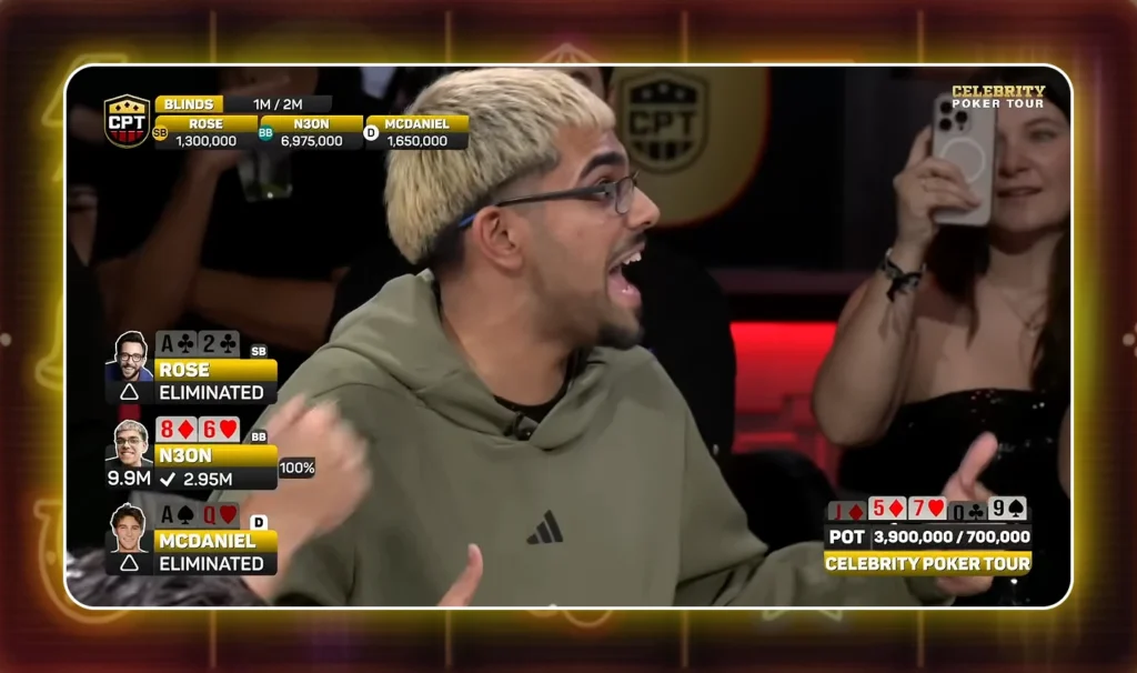 N3ON Double Knockout at the Celebrity Poker Tour