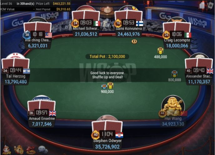 WSOP #61 – $300 Monster Stack NLH 6-Handed final table