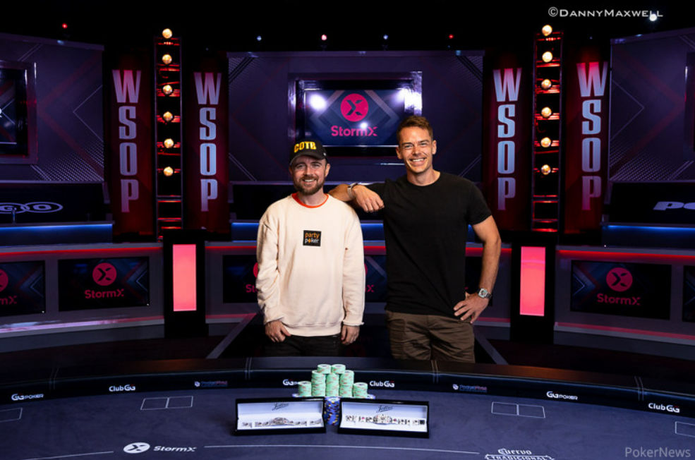 Patrick Leonard and Espen Joerstad – Photo credit WSOP / PokerNews – Danny Maxwell