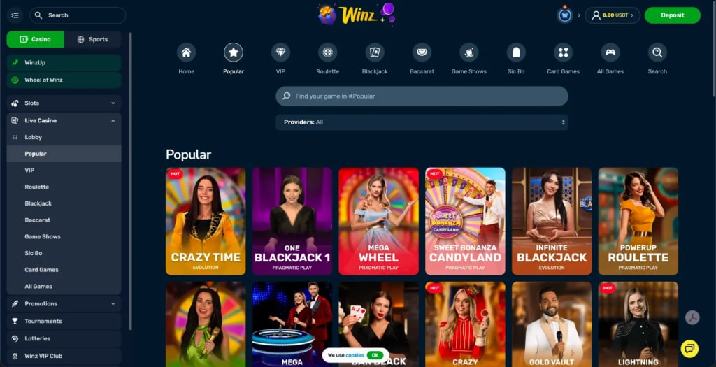 Winz Casino Live Casino Games – The Most Popular Games