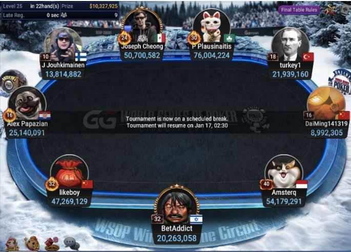WSOP#18 – $1,700 Main Event final table