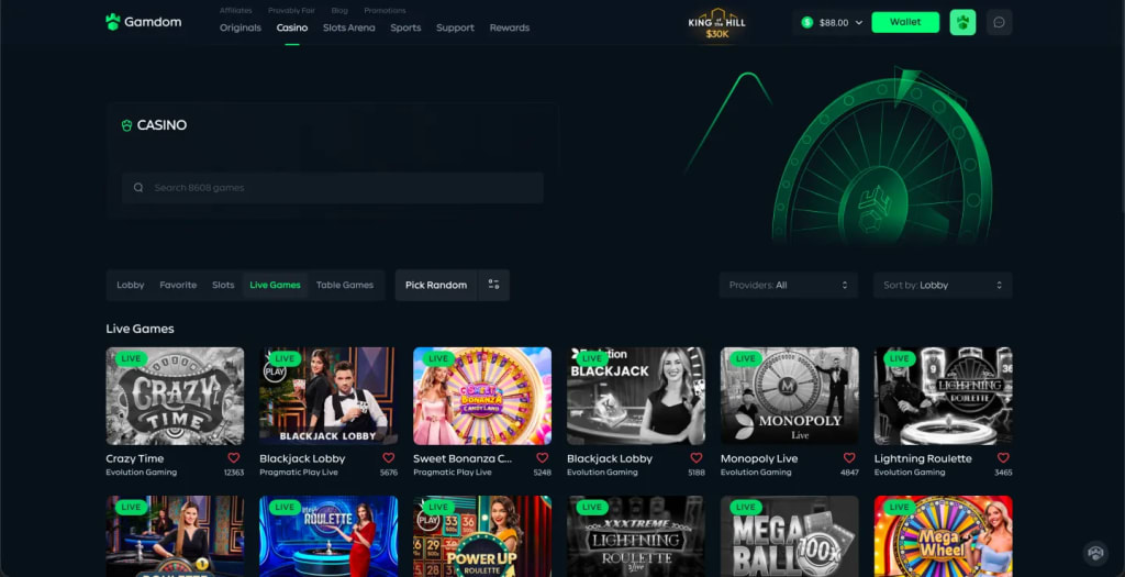 Gamdom Casino Review – Live Casino Games 2026