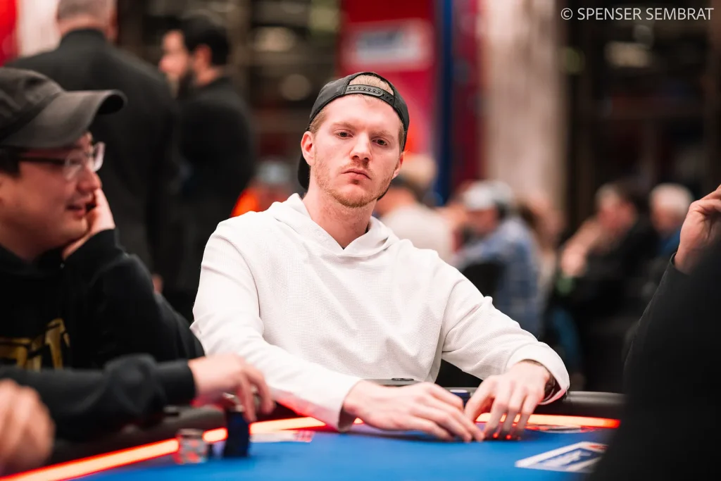 Landon Tice (credit: PokerNews photographer Spenser Sembrat)