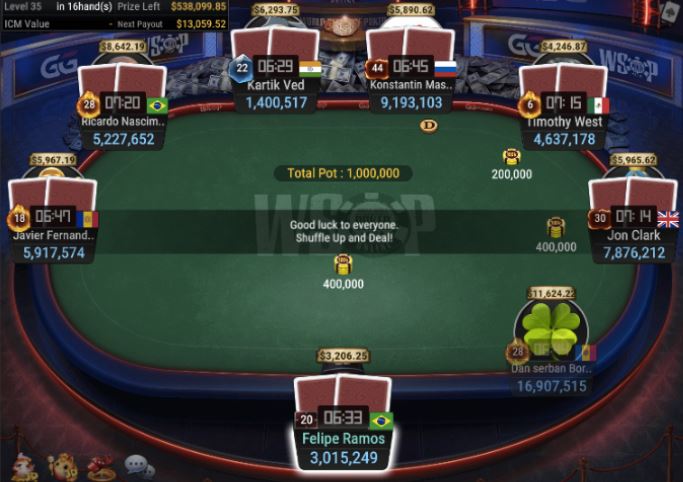 WSOP #64 – $840 Turbo Bounty NLH final table