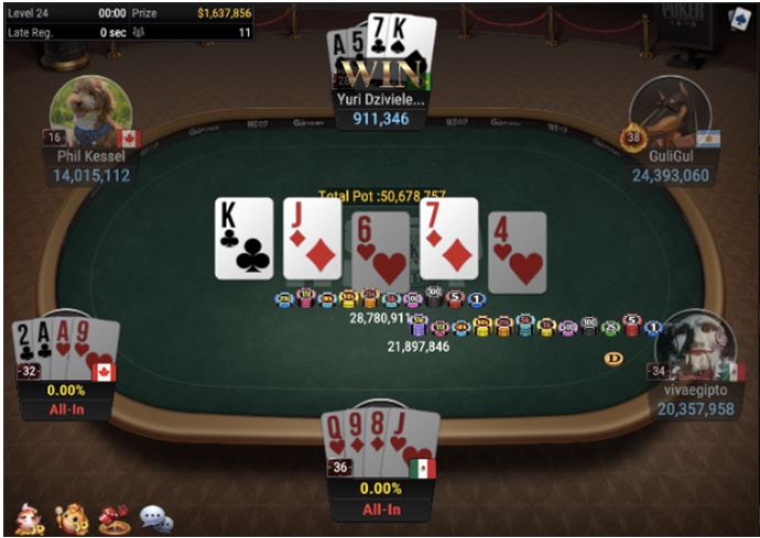 WSOP #42 – $400 PLOSSUS [ 1M GTD ] – double knockout for the final table