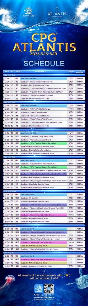 China Poker Games Atlantis less than a week away! – May 13 to 19 in Haitang Bay, Sanya