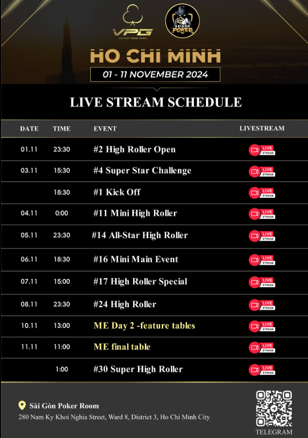 VPG Ho Chi Minh Livestream schedule
