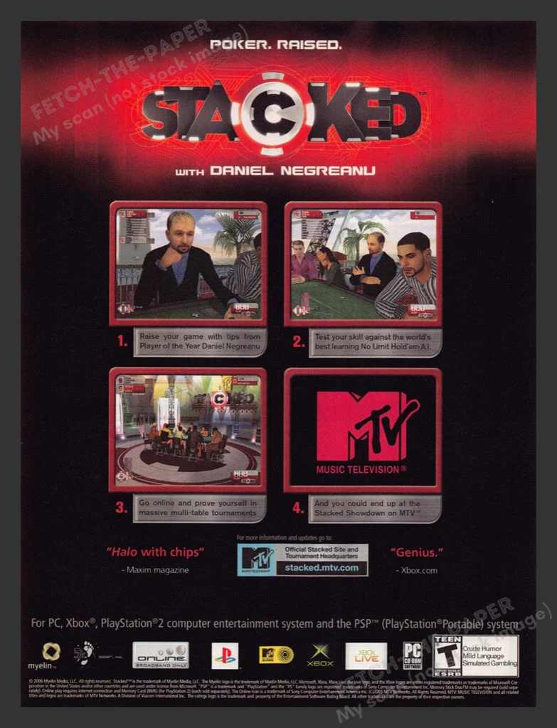 The print advertisement of the Stacked video game