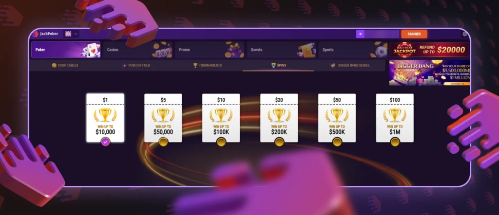 Spin&Win Tournaments – JackPoker Review