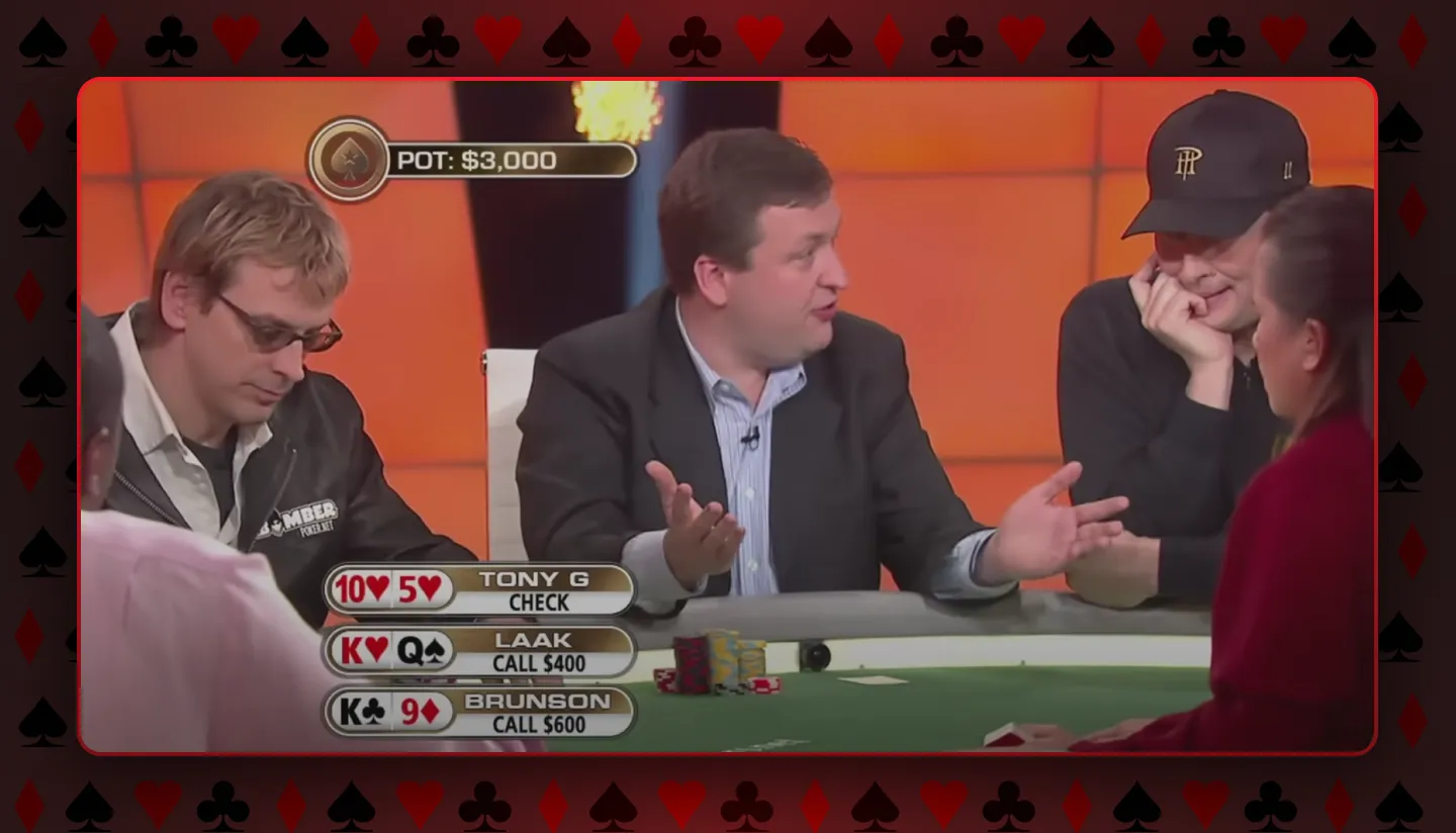 Phil Hellmut, Tony G., Phil Laak during The Big Game Poker Show