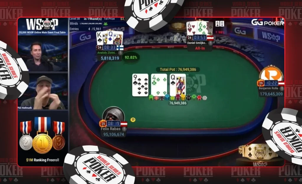 Live stream commentary from Jeff Gross and poker legend Phil Hellmuth