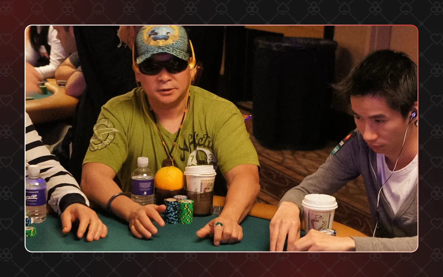 Johnny Chan playing Poker next to Randy (Nanonoko) Lew