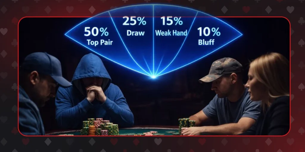 Thinking in ranges makes a big difference to cash in a big pot - this is where poker decision making comes to the picture